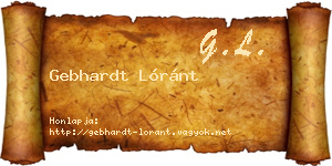 Gebhardt Lóránt névjegykártya